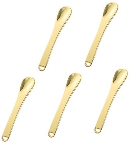 Angoily 5stücke Kosmetiklöffel aus Zinklegierung Augencreme Gesichtscremes Essenzlotionen und Make-up-portionen Ergonomisches Design für Präzise Dosierung