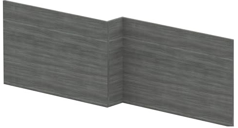 Balterley Wooden Front Bath Panel L Shape 1700mm, Bath Panels, Bathroom Front Panels for Bathtub, Water Resistant Side Panel for L-Shaped Bathroom Baths and Soaking Tubs (Woodgrain Anthracite)