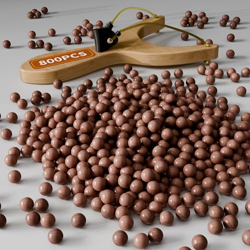 DUHARS 800 fionda di pietra munizioni (biodegradabili), sfere di argilla da 9 mm, per fionda di pietra, per fionda di pietra, per fionda di pietra, per l'acquisto di gemelli, per caccia professionale
