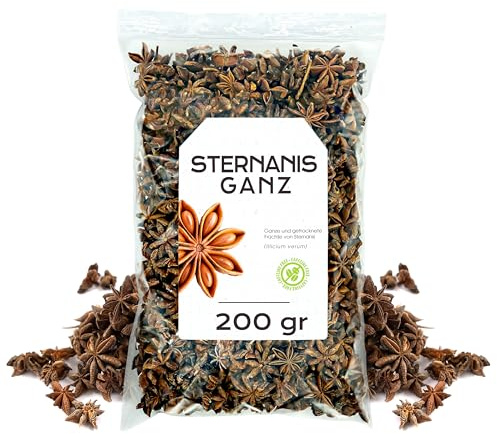 Anís Estrellado Entero Infusión 200g | Con Propiedades Digestivas y Carminativas, Destaca por su Intenso Aroma Dulce y su Característico Sabor Anisado.