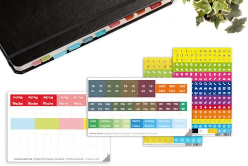 weekview Tabs - Griffregister für Kalender, Organizer und Planer | Farbig markierte Registerkarten | Perfekte Übersicht & Organisation | Ideal für Büro, Schule und Zuhause (2025, Tabs 2-2025)