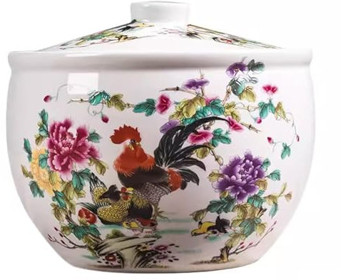 Large Food Storage Containers Rice Storage Ceramic Rice Bucket Cereal Rice Container with Sealed Lid Storage Box Rice and Grain Dispenser(5KG)