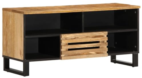 vidaXL Mobile Porta TV 100x34x46 cm in Massello di Mango Grezzo, porta TV, credenza TV, mobile multimediale, mobile porta TV, mobile hi-fi, console TV