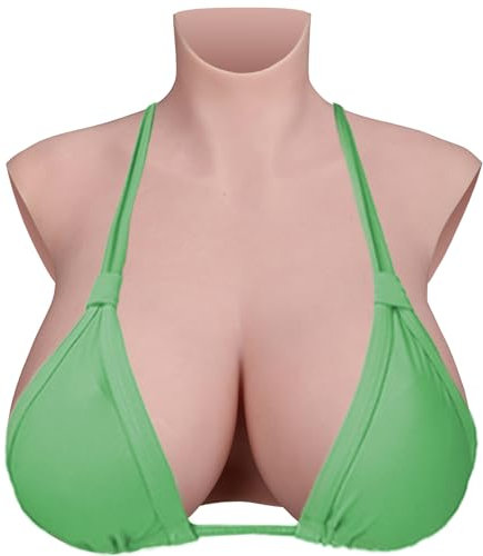 LCUPPON Silikon Crossdresser Riesige Brust Formen K Cup 8a Grade Silikon Brustplatte Mastektomie Fake Titten Prothese (Braun, K Baumwolle)