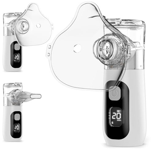 Aerosol Portatile Silenzioso, Sunpeas Aerosol Portatile per Adulti e Bambini con Display Digitale, Autopulente Ricaricabile per Domestico e Viaggio