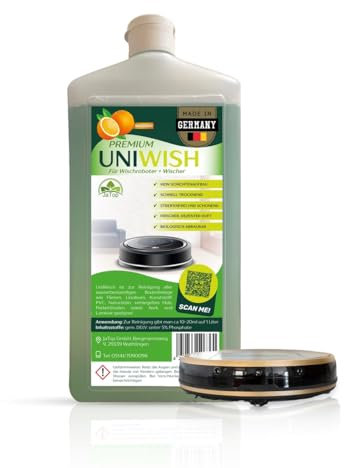 JaTop UniWisch Orangenduft 750ml Bodenreiniger Konzentrat für alle Wischroboter und Saugwischer streifenfreie Reinigung von Böden, Parkett, Fliesen und mehr. Universal- und Bodenreiniger