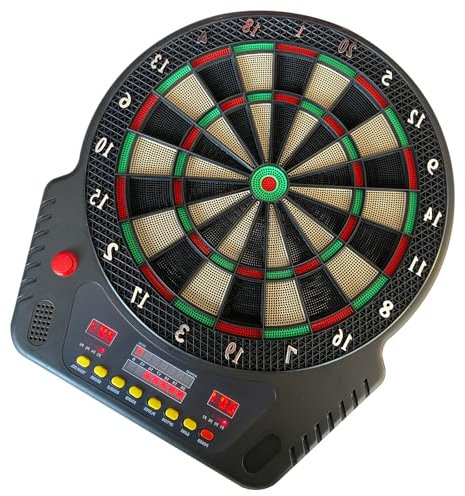 Upgraded Elektronische Dartboards Profi mit Sprachansagen, 6 Darts, LED-Bildschirme, 33 Spiele Dartscheibe Elektronisch E-Darts Dartautomat für Hause Büro Garten Partyraum bis zu 8 Spieler