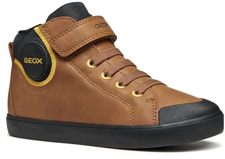 Geox J GISLI Boy Baskets pour garçon Marron/Noir Pointure 36 EU, Marron/Noir, 36 EU