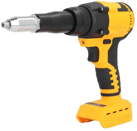 Hyuduo Cordless Rivet Gun 10KN Brushless Electric Riveter for Automotive Repair, Metal Sheets & DIY Projects, Lightweight ABS Body, One-Hand Operation