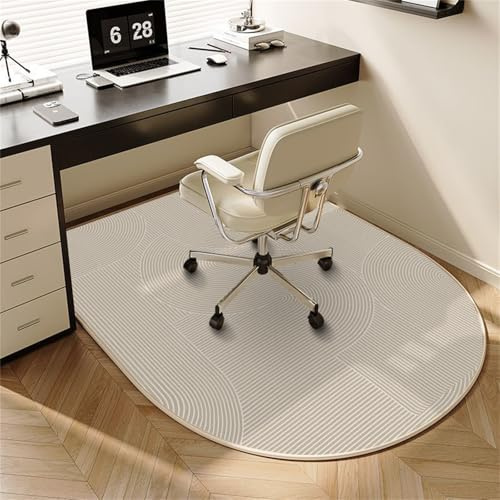 Odot Bodenschutzmatte Bürostuhl, Bürostuhl Unterlage Schreibtischstuhl Unterlage Kratzfest rutschfest Bodenschutzmatte Gaming Teppich für Hartböden Büro -Beige Weiß (Khaki,100x120cm)