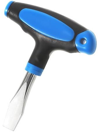 Cacciavite a testa piatta con manico a T da 10 mm, con manici ergonomici in plastica, cacciaviti per viti a taglio, utilizzato su piastra a sgancio rapido o treppiede per fotocamera, monopiede blu