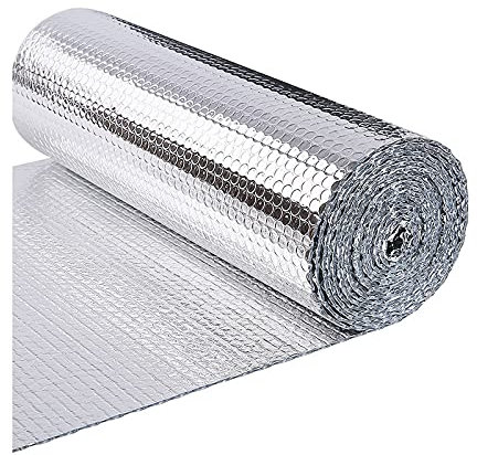 Folien-Isolierrolle, reflektierende Blasen-Heizkörperfolie, Folien-Isolierung, Wärmebarriere, 5 mm, selbstklebende Aluminiumfolie, Schaumisolierung, Thermofilmrolle, energiesparend für (1 x 30 m)