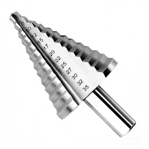 Stufenbohrer, Stufenbohrer Metall, Kegelbohrer 5-35mm Hochgeschwindigkeits-Stahl-Schraubenschlitz-Treppenbohrer Dreieckbohrer Multifunktionsbohr