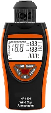 Anemometro Digitale, Anemometro con misurazione a Temperatura, misuratore di velocità del, anemometro for Esterni, for Alpinismo e Vela