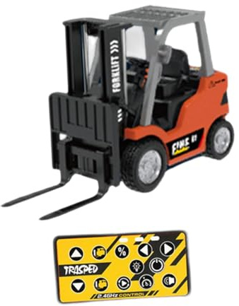 Folpus Modelo de Montacargas Mini Camión de Ingeniería Vehículo Juguete RC Camión Grúa y Montacargas Colectivo a Escala 1 64 con Material de Aleación Brazo, Naranja
