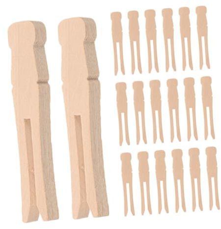 OHPHCALL 50 Mollette da Bucato in Legno Naturale Rotonde, Clip Artigianali Multiuso per Uso Quotidiano e Decorazione, per Stendibiancheria da Viaggio e Lavoretti Creativi