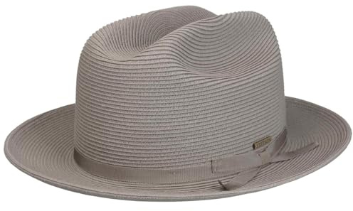 Stetson Genuine Paper Westernhut Strohhut Cowboyform UV-Schutz 40 Herren Damen Frühling Sommer grau M (56-57 cm)