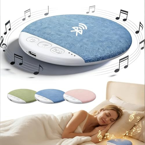 Genérico Altavoz Almohada Bluetooth, Pillow Speaker, Altavoz Debajo de la Almohada para Dormir, Mini conducción ósea Bluetooth Ayuda para Dormir con Graves estéreo, Ruido Blanco (Azul)