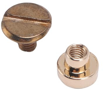 Cocoarm Remache de Tornillo de Cabeza Plana, Aleación de Zinc, 50 Juegos de Remaches Dorados de 6 Mm para Manualidades de Cuero y Bolsos