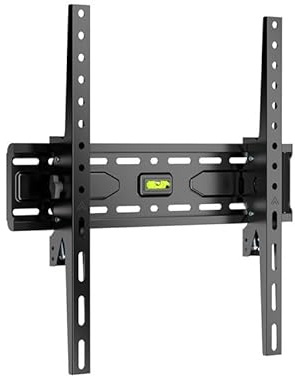 goobay TV Wandhalterung -Tilt- 32 bis 75 Zoll (81-191cm) Wandhalterung bis 15° stufenlos neigbar, mit integrierter Wasserwaage - TV Halterung bis 45 kg, kompatibel mit Vesa 400x400 Schwarz - 79756