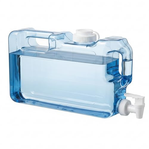 BeVistoso Fridge Water Dispenser, 4l Plastic Drink Dispenser With Tap, Fridge Water Jug For Camping, Home & Dorm – Portable Food-grade Petg Container (blue, 1.1 Gallon)