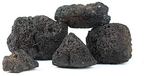 TM Aquatix Aquarium Stones Fish Tank Rocks Natural Decoration for Aquascaping (5kg, Black Lava)