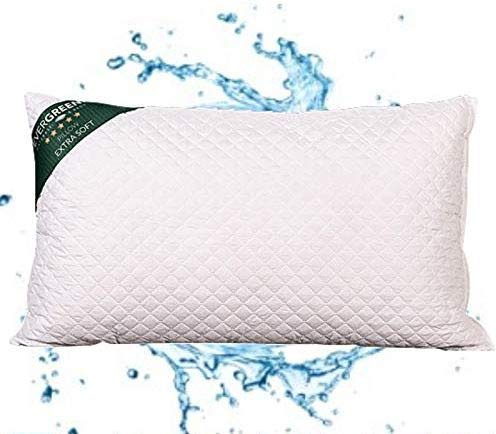 EVERGREENWEB Cuscino Letto 40x70 Alto 15 cm, Guanciale Lavabile in Lavatrice, Ortopedico per Dolori Cervicali, Imbottitura Fiocco Super Soft Antiacaro Morbido Effetto Piuma Fodera Bianca Offerta