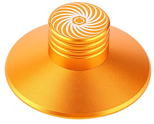 Record Clamp Audio Disc Skivspelare Aluminium Record Player Vikt LP Disc Stabilizer Vibrationsreducerare (Guld)