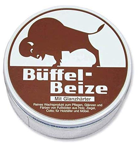 Büffel | Büffel-Beize Nr. 2 hellbraun 1000ml | Gelbe Wachsbeize | Beize und Pflege von Holz, Holzböden und Möbeln | Strapazierfähig | Wasserabweisend