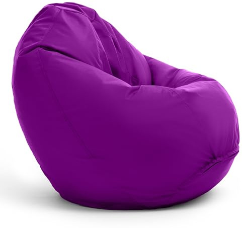 Bruni Pouf Classico XL en Violet – Gros Pouf Salon/Chambre pour Adultes, Pouf Poire géant, Bean Bag intérieur et extérieur avec Housse Lavable en Machine