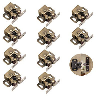 Doppel-Rollenschnäpper Tür Kugelschnapper Edelstahl Latch Fang Für Schrank Möbelschnäpper Für Küche Schranktüren Tür Latch Fang Möbelschnäpper Für Schubladen, Kleiderschrank-10Stück (Grüne Bronze)