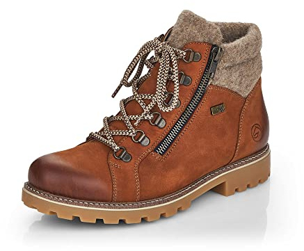 Remonte Damen Schnürstiefeletten D7478, Frauen Stiefeletten,lose Einlage,uebergangsstiefel,Chukka,schnürboots,braun Kombi,38 EU / 5 UK