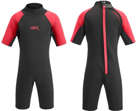 Urban Beach Uni Sharptooth Kinder Shorty Neoprenanzug, rot, 3-4 Jahre