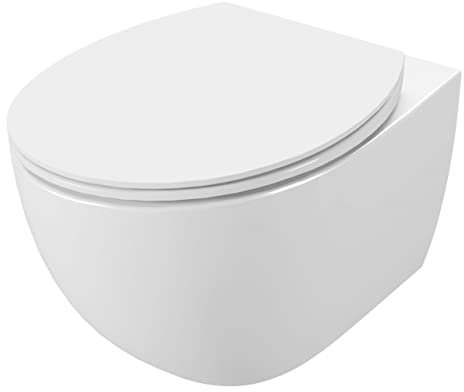Primaster Wand WC spülrandlos Melina Tiefspüler weiß inkl. WC Sitz Wand-Tiefspül-WC