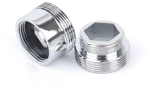 MMLFX 2 Stück Edelstahl Stecker M22 auf M18 Gewindeanschluss for Wasserhahn Armaturen Wasserhahn Adapter Wasserfilter Zubehör (Color : Female M18, Diameter : M22-M18)