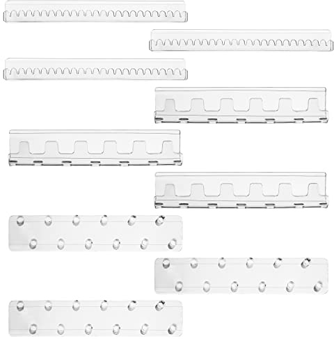 BELLE VOUS 9 Pack of Clear Acrylic Necklace Jewellery Holders - Set of Self Adhesive Wall Mounted Hooks & Pegs - Hanging Display Organiser for Necklaces, Ring, Bracelets & Earrings Storage Holder