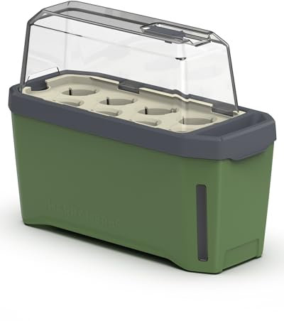 Gusta Garden Harry Herbs 4-in-1 herb pot dark green - plant pot - removable lid & self-watering system - 0.5L water reservoir & 5L soil capacity