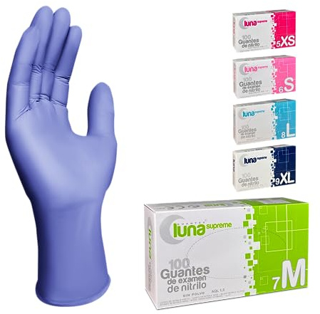 MUNTRADE Guantes Desechables de Nitrilo 1000 unidades, (M, Violeta) | Sin Polvo, Sin Látex - Todas las tallas