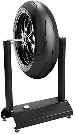 GYMAX Equilibratrice Pneumatico Universale, Porta Ruota in Acciaio, Piedi Regolabili in Altezza, Nuclei Regolabili, Attrezzi per Moto e Biciclette per Riparazione, 41 x 22 x 55cm