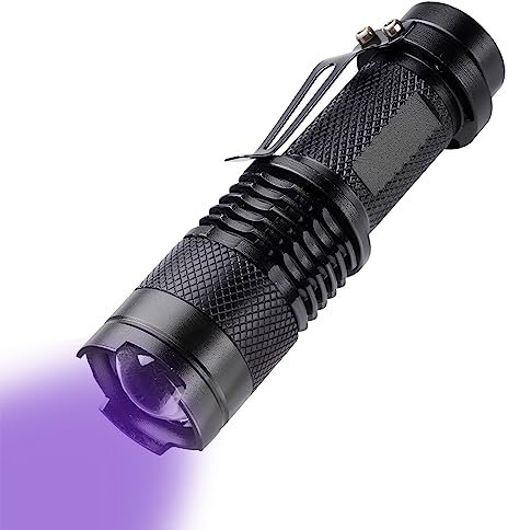 ILantule UV Taschenlampe - Ultraviolettes LED-Licht Mit Einstellbarem Fokus, Schwarzlicht-Strahler für Haustiere Urin-Detektor