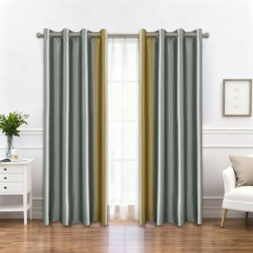 Ystyle Cortinas Salon 2 Piezas, 117x137 cm, Gris Amarillo | Cortinas Dormitorio, Cortinas Termicas Aislantes Frio Y Calor, Cortinas Opacas, Cortina Cocina, Curtains Acustica
