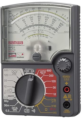 GuliTech Japan Sanwa SP21 Analoge Multitester, Multifunktions- und Multi-Range Zeiger Multimeter Zero Center Instrument Off Piep Batterie Check(SP21)