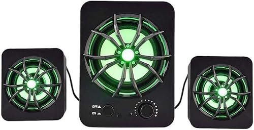 Altavoz de PC, Mini altavoz de computadora Altavoz combinado con cable USB Colorido LED Bajo Reproductor de música estéreo Altavoz subwoofer for computadora portátil de escritorio Tableta PC ( Color :