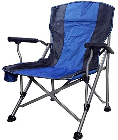 XETDN Angelstuhl, zusammenklappbar, atmungsaktives Netzgewebe, Aluminium-Stützrahmen, hohe Rückenlehne, klappbarer Campingstuhl mit Getränkehalter (blau)