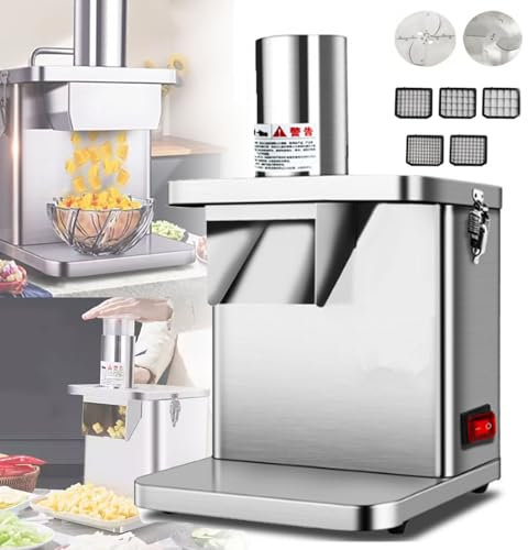 Ostreemaner Picadora Comercial De Frutas Y Verduras, Cortadora Eléctrica De Verduras De 250 W, Cortadora De Patatas Y Trituradora De Cebolla, Cortadora Automática De Verduras 3 En 1