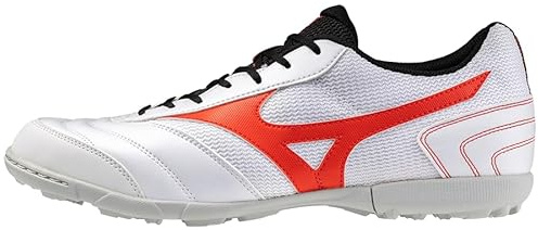 Mizuno Fußballschuh MRL Sala Club TF (weiß rot, Schuhgrößensystem EU, Erwachsene, Größe M, 42,5), Weiß und Rot., 42.5 EU