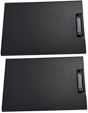 Parliky Presse-papiers A4 Noir Lot De 2 Pince Clip Rigide Surface Lisse Écriture Bureau École Réunion