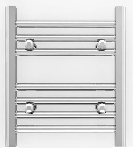 350 mm di larghezza, 400 mm di altezza, stretto, cromato, scaldasalviette, dritto, piatto, riscaldamento centralizzato, Turkish Zone (350 mm di larghezza x 400 mm di altezza)