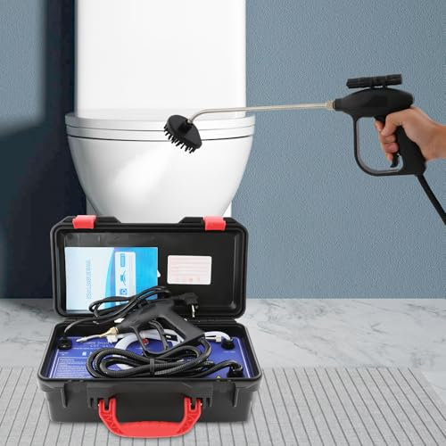 Pulitore a vapore portatile, 3000 W, 5 bar, ad alta pressione, con pistola a spruzzo controllabile, due modalità di pulizia, 43 x 23,6 x 16,5 cm