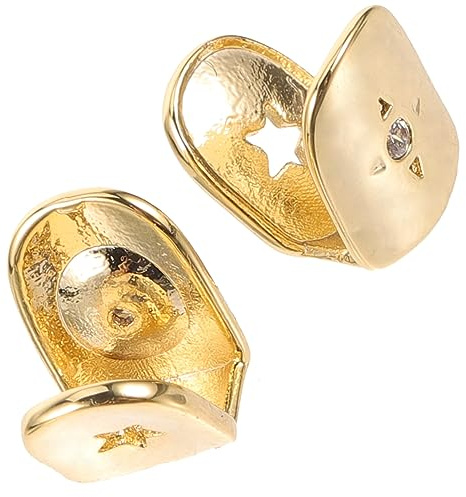 TINEASUR 2stücke Goldene Zahn Grill Für Hip-hop-partys Dekorative Zähne Schmuck Für Halloween Und Cosplay Hochwertiger Kupferzahn Grill Unisex Mundkappen